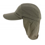 Janou UPF50+ cap with neck cover khaki - Hatland