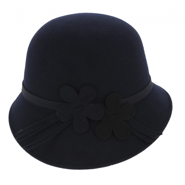 Chapeau Cloche (bob) Violet En Mohair Et Laine - Taille 57,5 Cm, Vintage (occasion)
