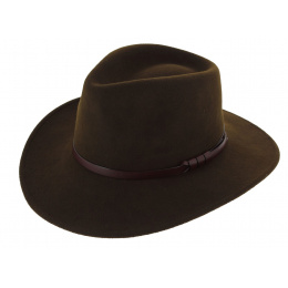Waterproof Wool Felt Traveller Toledo Hat Brown - Traclet