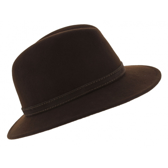 McGofer Traveller Hat with Ear Flaps Wool Felt Brown - Herman