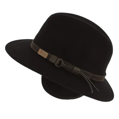 Chapeau Traveller McGofer Cache-Oreilles Feutre Laine Noir - Herman  Reference : 7749 | Chapellerie Traclet