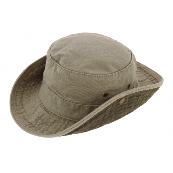 Kids' Adventure Bucket Hat UPF50+ Cotton Beige - Traclet