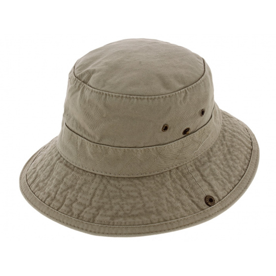 Kids' Adventure Bucket Hat UPF50+ Cotton Beige - Traclet