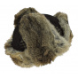 Black Leather & Rabbit Bathurst Ushanka - Traclet