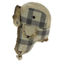 Chapka Bathurst Cuir & Lapin Beige - Traclet Reference : 7754 | Chapellerie Traclet