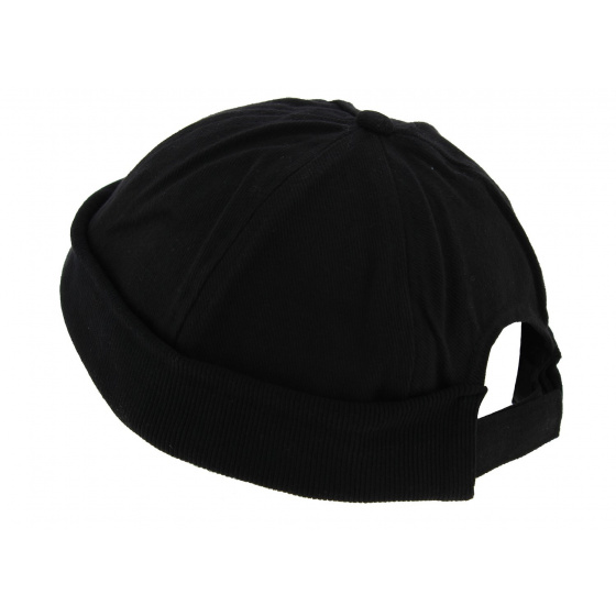 Drac Cotton Docker Beanie Black - Traclet