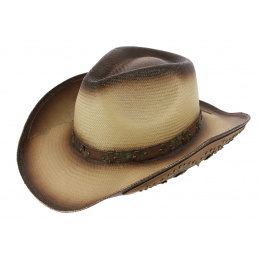 Brown Wasteland Paper Straw Cowboy Hat - Traclet