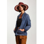 Hampton Raffia Wide-Brimmed Hat Burgundy - Brixton