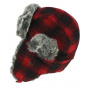 Red and black Ottawa ushanka