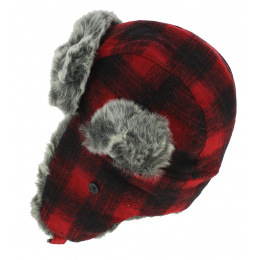 Red and black Ottawa ushanka
