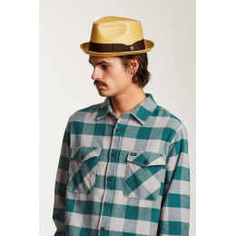 Brixton Natural Paper Straw Porkpie Hat Castor