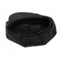 Black Leather Newsboy Cap