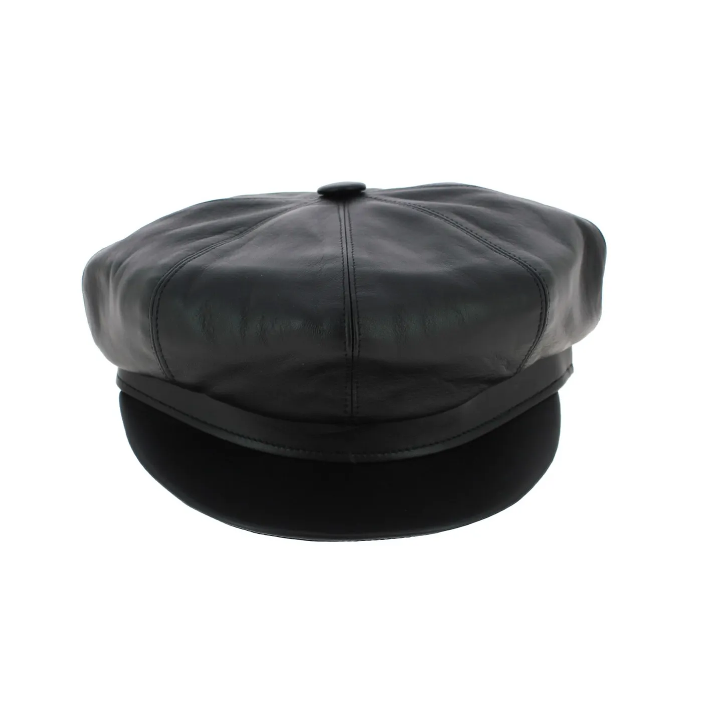 Casquette cuir noir gavroche - boutique de casquette gavroche Reference : 6886 | Chapellerie Traclet