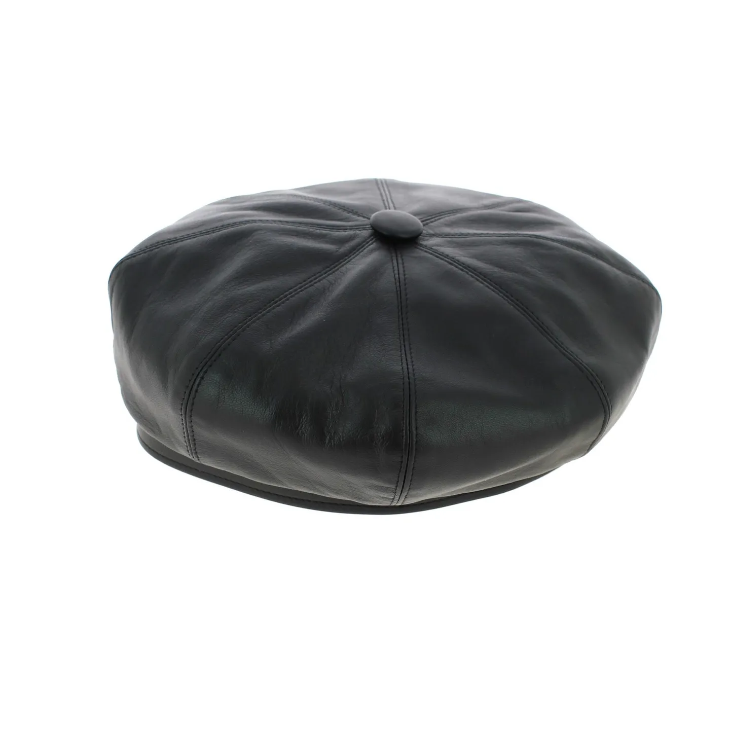 Casquette cuir noir gavroche - boutique de casquette gavroche Reference : 6886 | Chapellerie Traclet