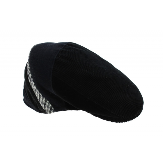 Black velvet Dalena flat cap