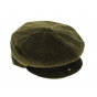 Eight-panel khaki velvet cap