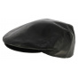 Southland Leather Black Leather Flat Cap - Traclet