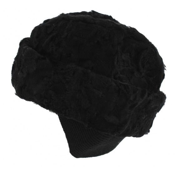 Saratov Astrakhan Hat with Black Ear Flaps - Traclet