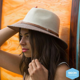 Traveller Paris Manish Style beige & brown hat - Rigon Headwear