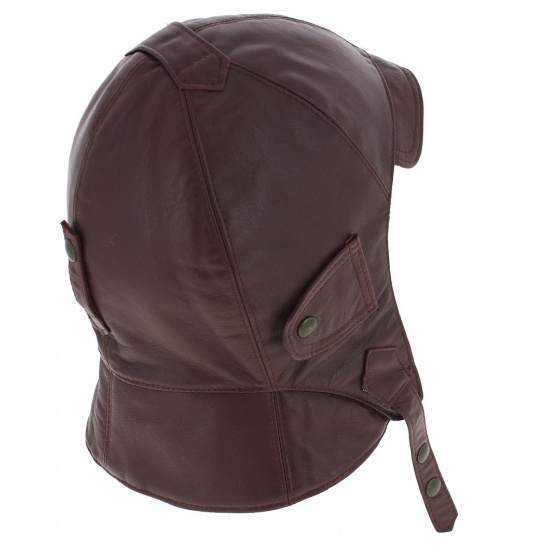 Leather car helmet burgundy Leather car helmet burgundy