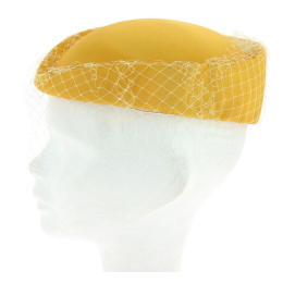 Yellow Elegant Ceremony or Cabaret Hat
