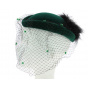 Green velvet/feather ceremony or cabaret hat