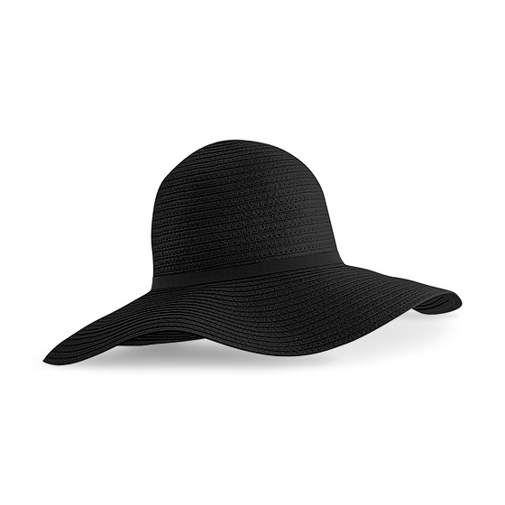 Black Paper Straw Summer Marbella Wide Brim Hat