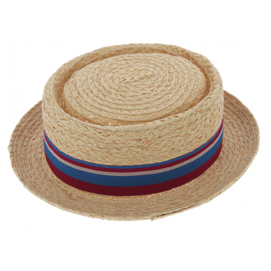 Boater - Sumac PorkPie Hat Natural Straw - Traclet