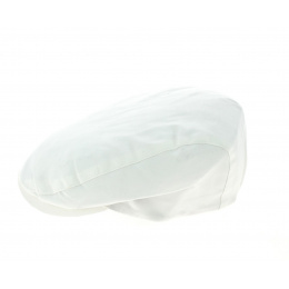 White ventilated flat cap for painters, drywallers, plasterers