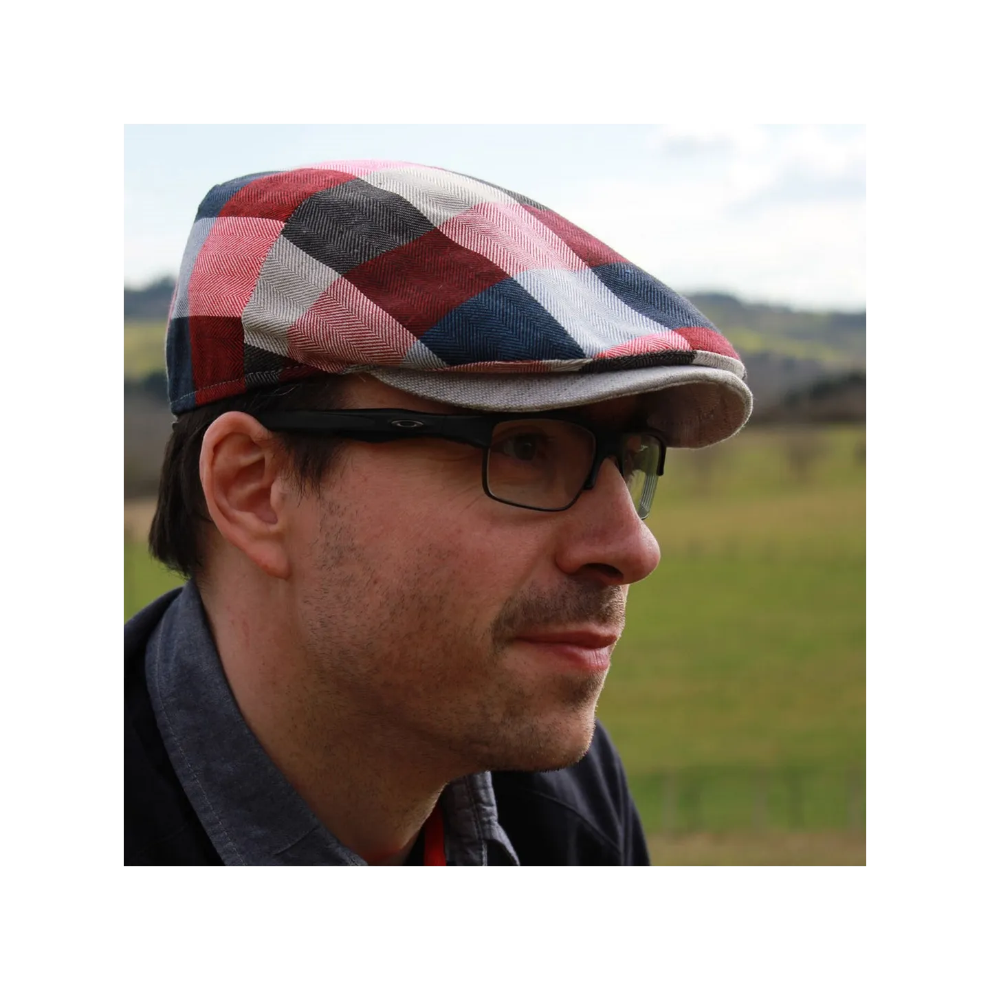 Scottman Flat Cap Linen & Cotton Checkered - Traclet Reference: 7897 | Traclet Hat Shop