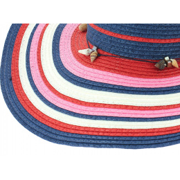 Fancy striped wide-brimmed hat