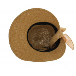 Chapeau De Soleil Clara Paille Papier Camel - Traclet