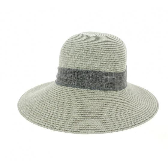 Clara Grey Paper Straw Sun Cap - Traclet