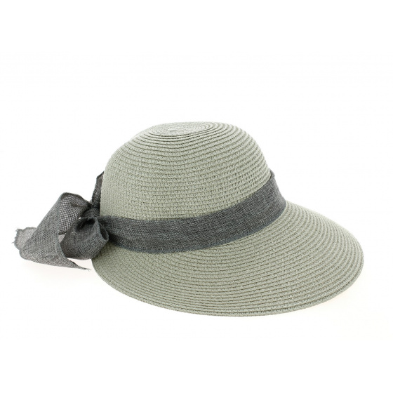 Clara Grey Paper Straw Sun Cap - Traclet