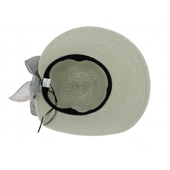 Clara Grey Paper Straw Sun Cap - Traclet