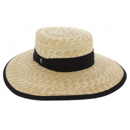 Wide Brim Venezia Boater Hat Natural Straw - Fléchet