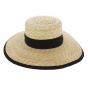 Wide Brim Venezia Boater Hat Natural Straw - Fléchet