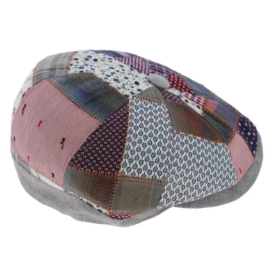 8 Panel Patchwork Khos Linen Cap - Traclet Reference: 7962 | Traclet Hat Shop