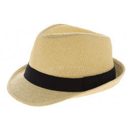 Trilby Groove Straw Hat Natural Paper - Traclet