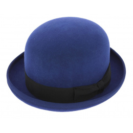 Blue Wool Felt Steed Bowler Hat - Guerra