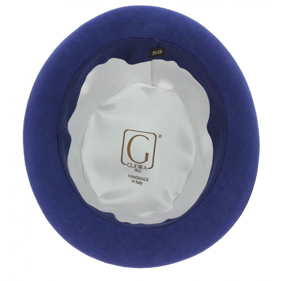 Blue Wool Felt Steed Bowler Hat - Guerra