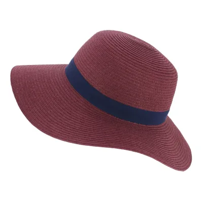 Chapeau Capeline Rhodes Paille Papier Framboise - Traclet Reference : 7972 | Chapellerie Traclet