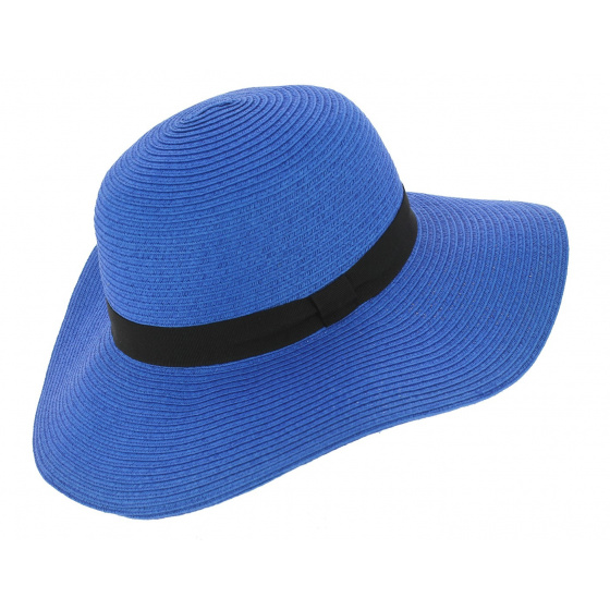 Chapeau Capeline Rhodes Paille Papier Bleu - Traclet