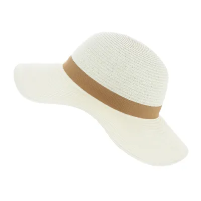 Rhodes Wide Brim Paper Straw Hat White - Traclet Reference: 7975 | Traclet Hatmakers