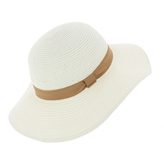 Rhodes Wide Brim Paper Straw Hat White - Traclet