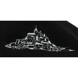 Black Wool Saint-Michel Embroidery Beret - Traclet