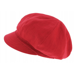 Newsboy Cap Nelya Linen Red - Mtm