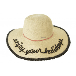 Pink Straw Summer Wide-Brimmed Hat