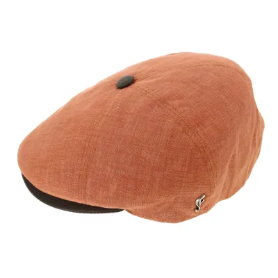 Orange Linen Brooklin Pumpkin Cap - Fléchet Reference: 8011 | Traclet Hat Shop