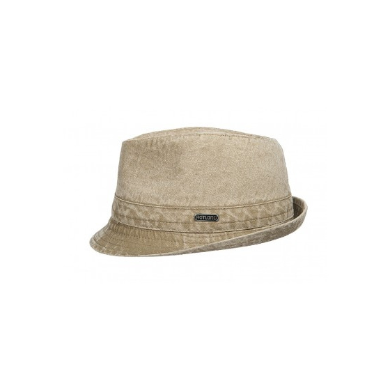 Durango Trilby Hat Washed Cotton Beige - Hatland